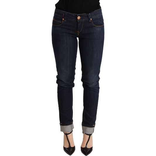 Acht Chic Dark Blue Skinny Jeans WOMAN TROUSERS Acht