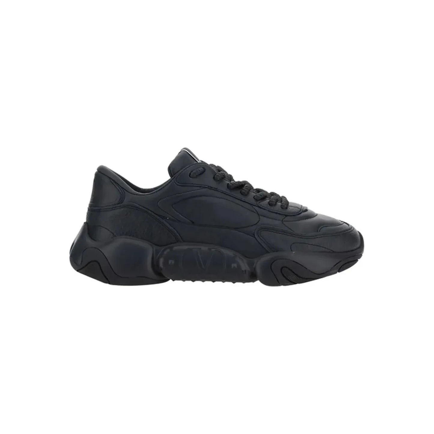 Valentino Black Calf Leather Garavani Sneakers
