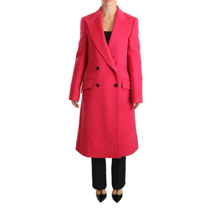 Dolce & Gabbana Pink Double Breasted Trenchcoat Jacket 1728,25% Cashmere,67345645728,Clothing,Dolce & Gabbana,IT38|XS,Jackets & Coats - Clothing,Jackets & Coats - Women - Clothing,Material: 75% Virgin Wool,New with tags,Pink,Trench Coats - Jackets & Coats