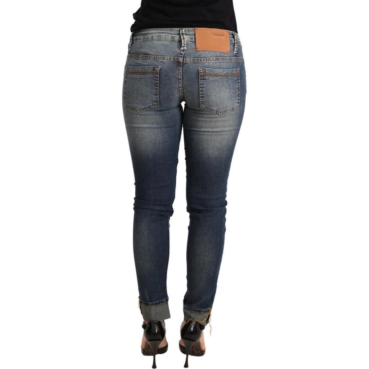 Acht Chic Blue Washed Skinny Denim Jeans & Pants Acht