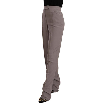 Armani Brown High Waist Silk Tapered Long Pants