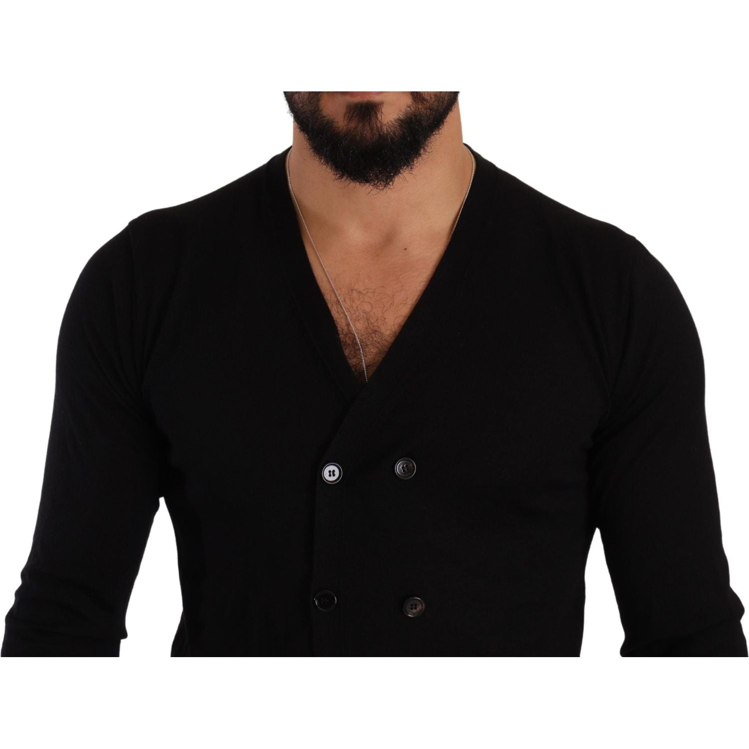 Dolce & Gabbana Black Cashmere Button Down Cardigan Sweater