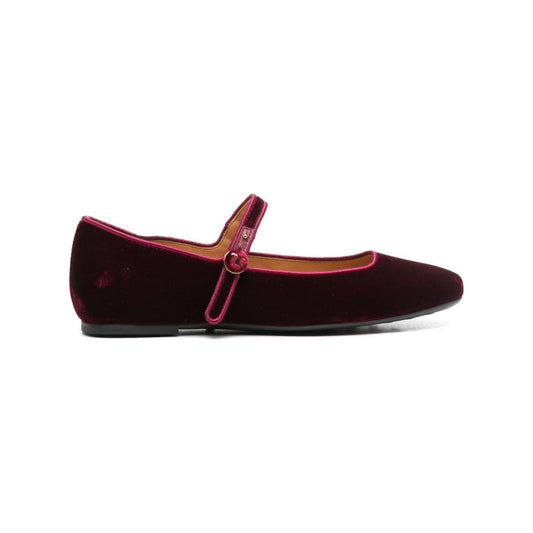 Tod's Velvet Ballet Flat shoes Bordeaux Flat Shoes Tod'S