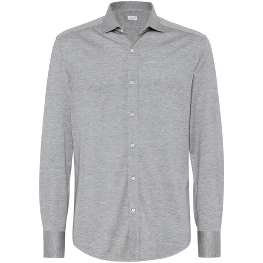 Brunello Cucinelli Shirts Light Grey Shirts Brunello Cucinelli