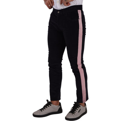 Dolce & Gabbana Blue Corduroy Cotton Stretch Skinny Jeans Dolce & Gabbana