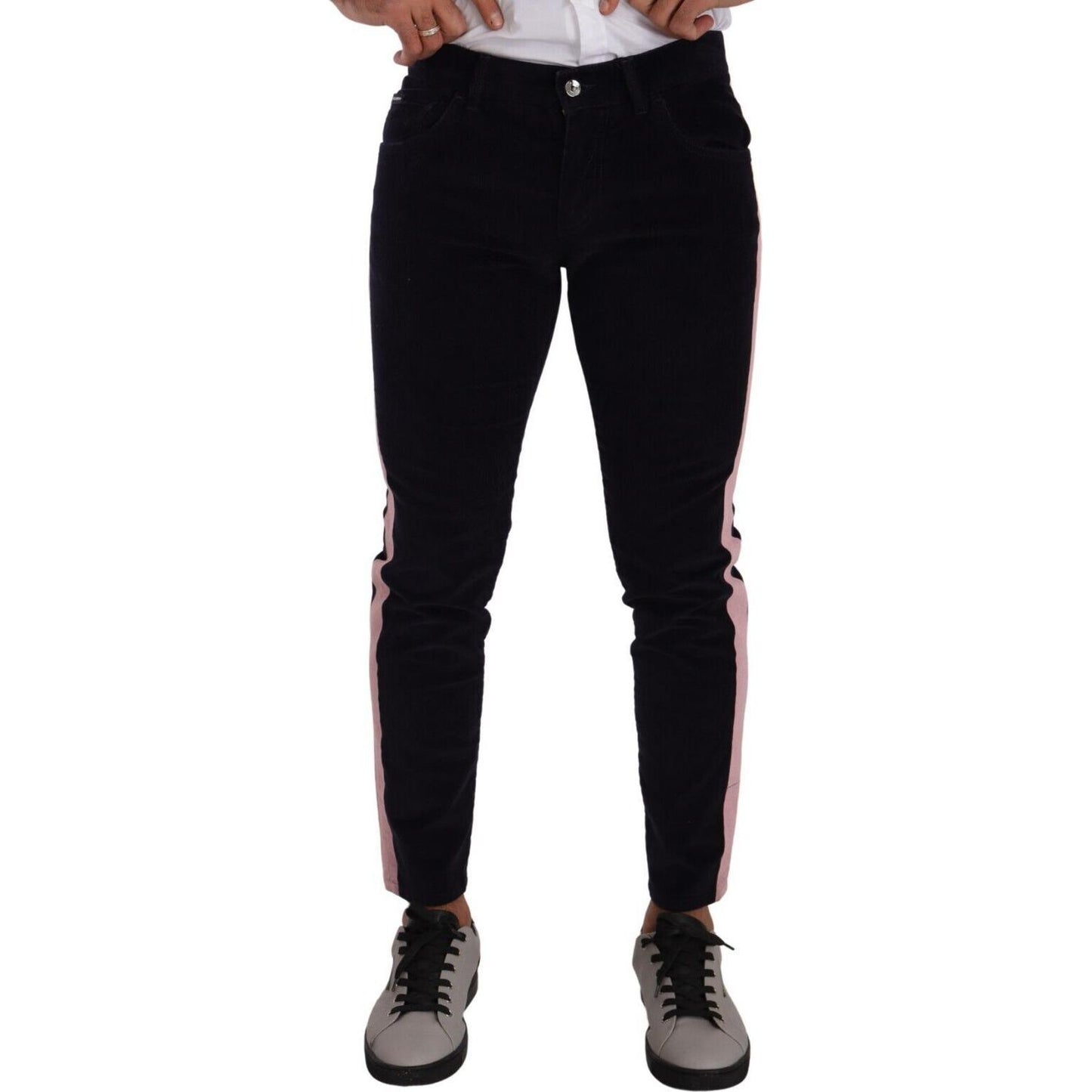 Dolce & Gabbana Blue Corduroy Cotton Stretch Skinny Jeans Dolce & Gabbana