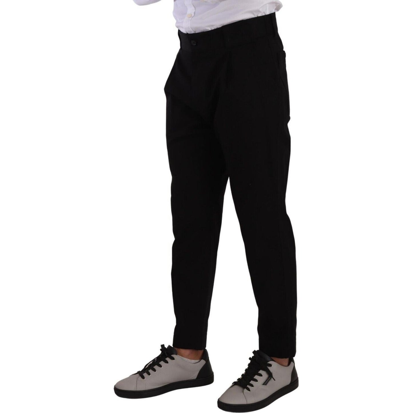 Dolce & Gabbana Black Cotton Stretch Chinos Trouser Jeans Dolce & Gabbana