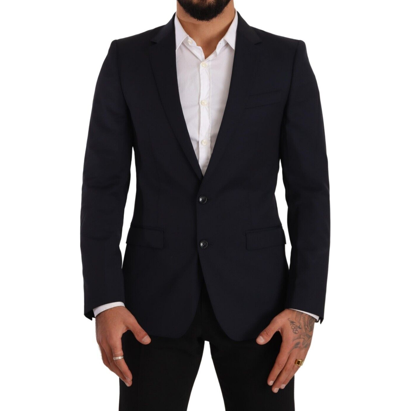 Dolce & Gabbana Dark Blue Single Breasted Coat MARTINI Blazer Dolce & Gabbana