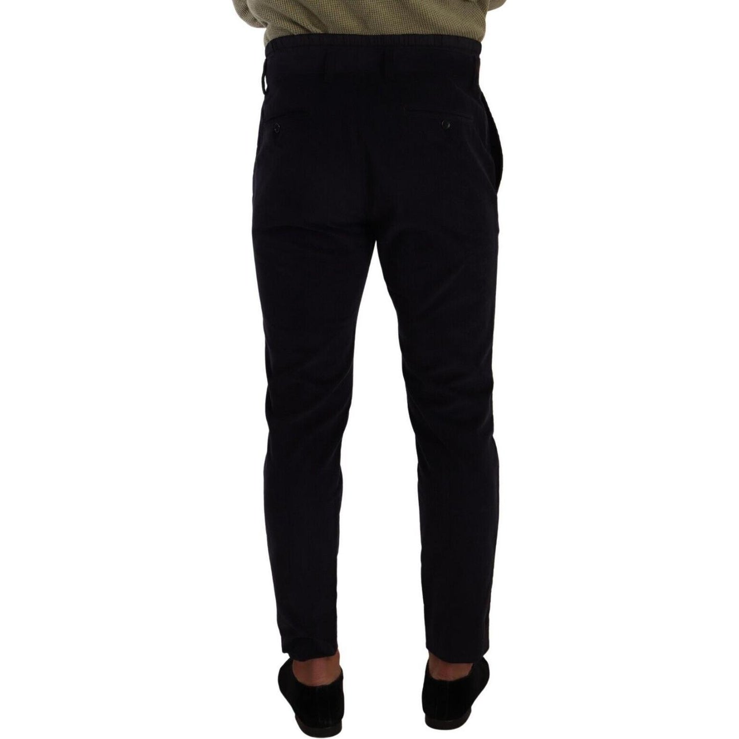 Dolce & Gabbana Blue Cotton Skinny Corduroy Trouser Pants Dolce & Gabbana