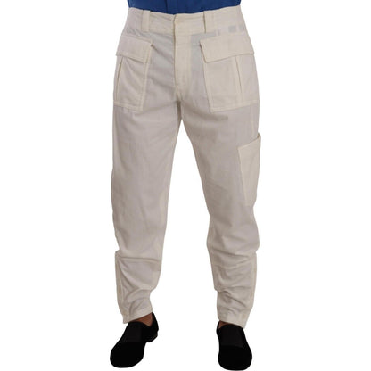 Dolce & Gabbana Off White Cotton Corduroy Cargo Pants Dolce & Gabbana