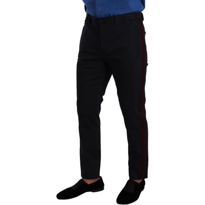 Dolce & Gabbana Blue Bordeaux Cotton Skinny Chino Pants Dolce & Gabbana