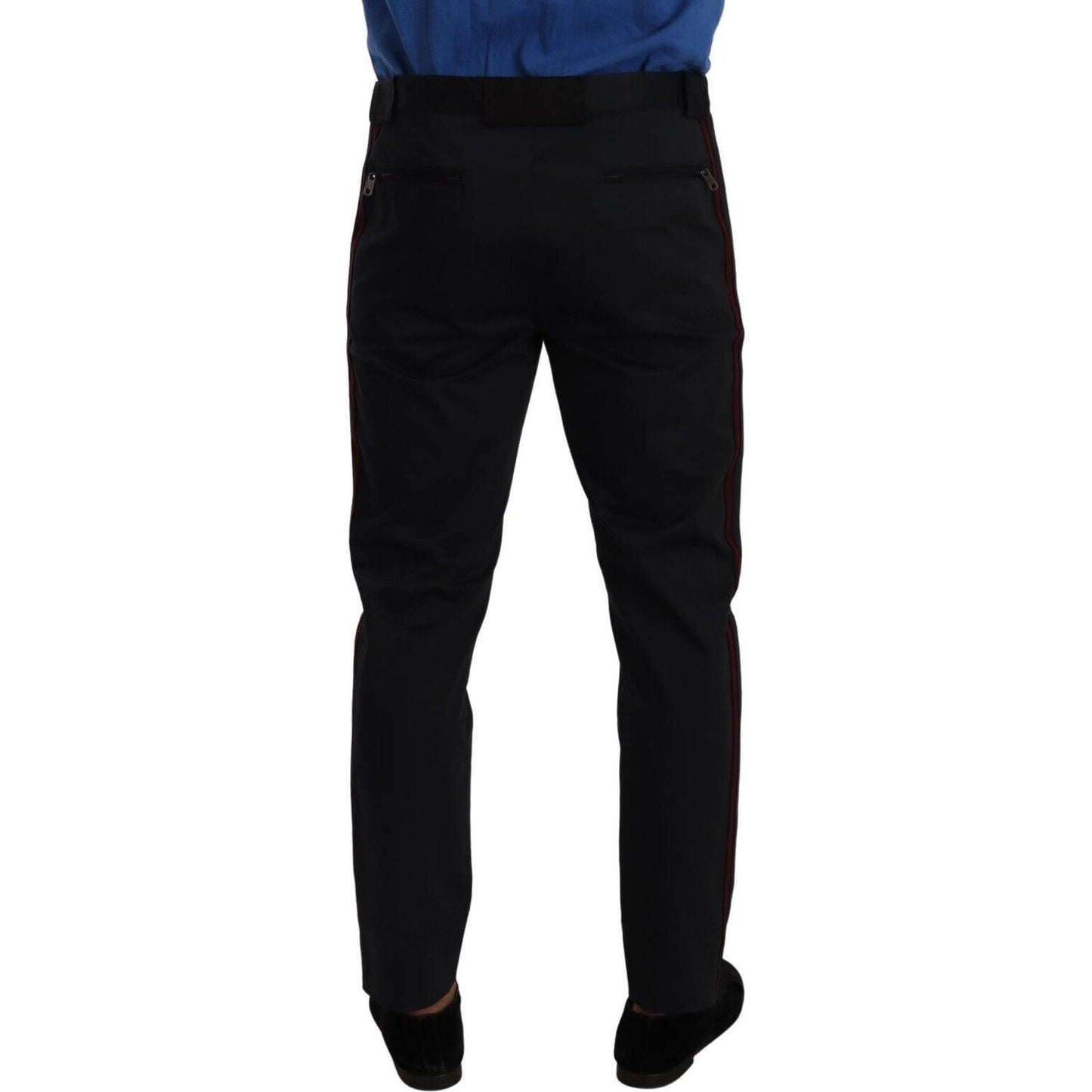 Dolce & Gabbana Blue Bordeaux Cotton Skinny Chino Pants Dolce & Gabbana