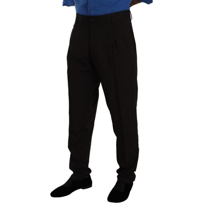 Dolce & Gabbana Brown Wool Skinny Formal Dress Pants Dolce & Gabbana