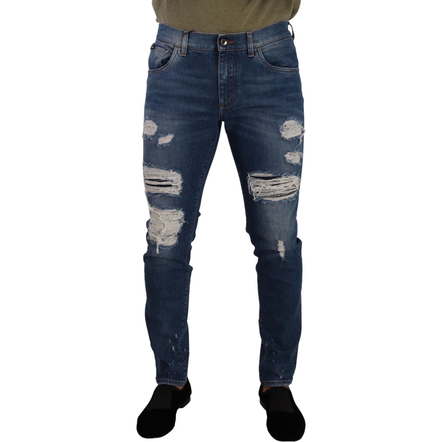 Dolce & Gabbana Blue Wash Cotton Stretch Slim Fit Denim Jeans