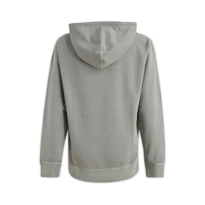 Hugo Boss Grey Cotton Logo Details Hooded Sweatshirt
