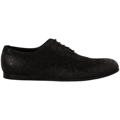 Dolce & Gabbana Black Caiman Leather Mens Oxford Shoes Dolce & Gabbana