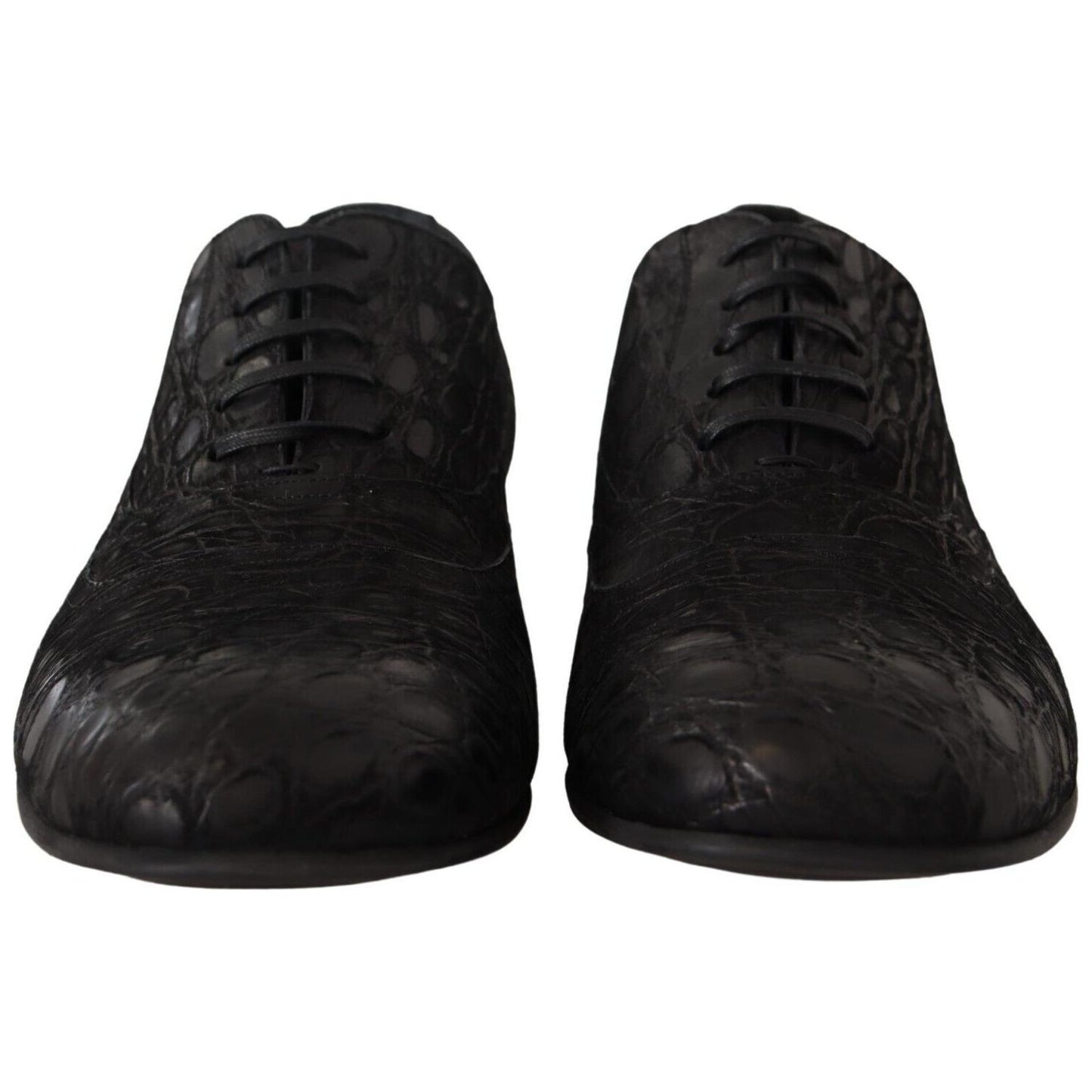 Dolce & Gabbana Black Caiman Leather Mens Oxford Shoes Dolce & Gabbana