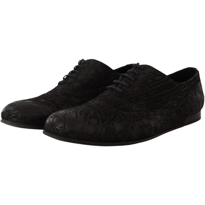 Dolce & Gabbana Black Caiman Leather Mens Oxford Shoes Dolce & Gabbana