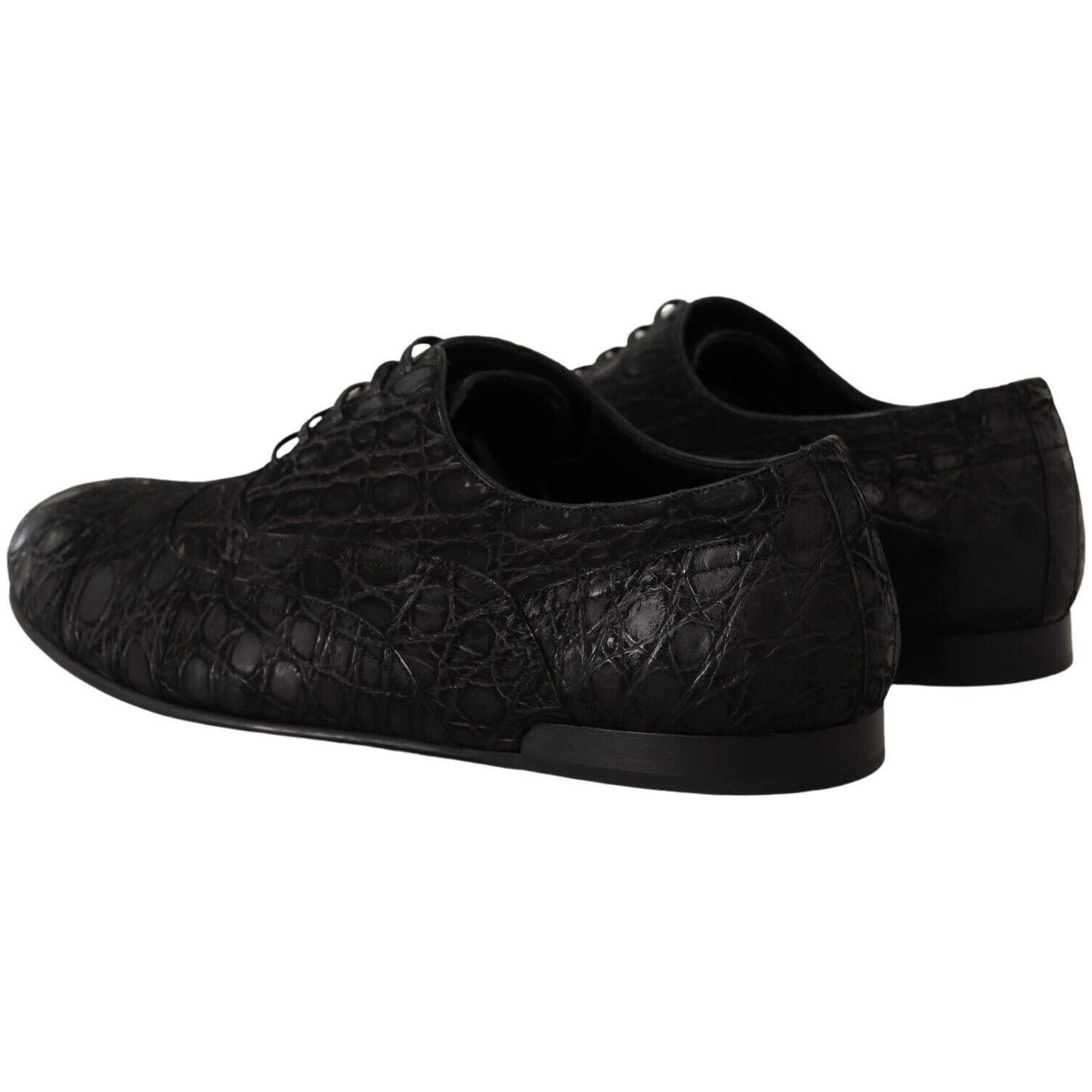 Dolce & Gabbana Black Caiman Leather Mens Oxford Shoes Dolce & Gabbana