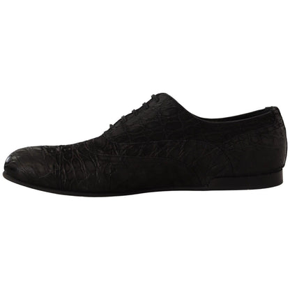 Dolce & Gabbana Black Caiman Leather Mens Oxford Shoes Dolce & Gabbana