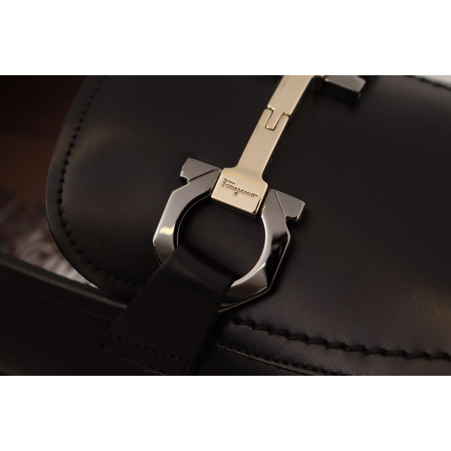 Salvatore Ferragamo Black Calf Leather Moccasin Formal Shoes