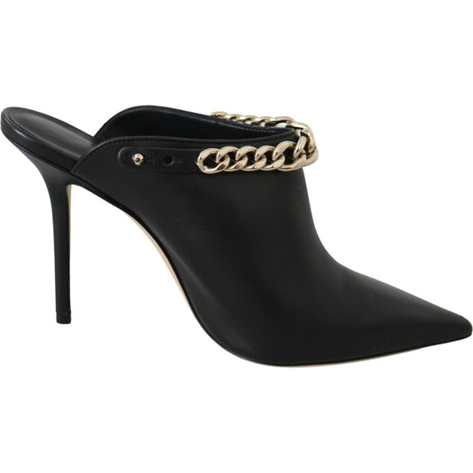 Jimmy Choo Elegant Black Gold Leather Pumps Jimmy Choo