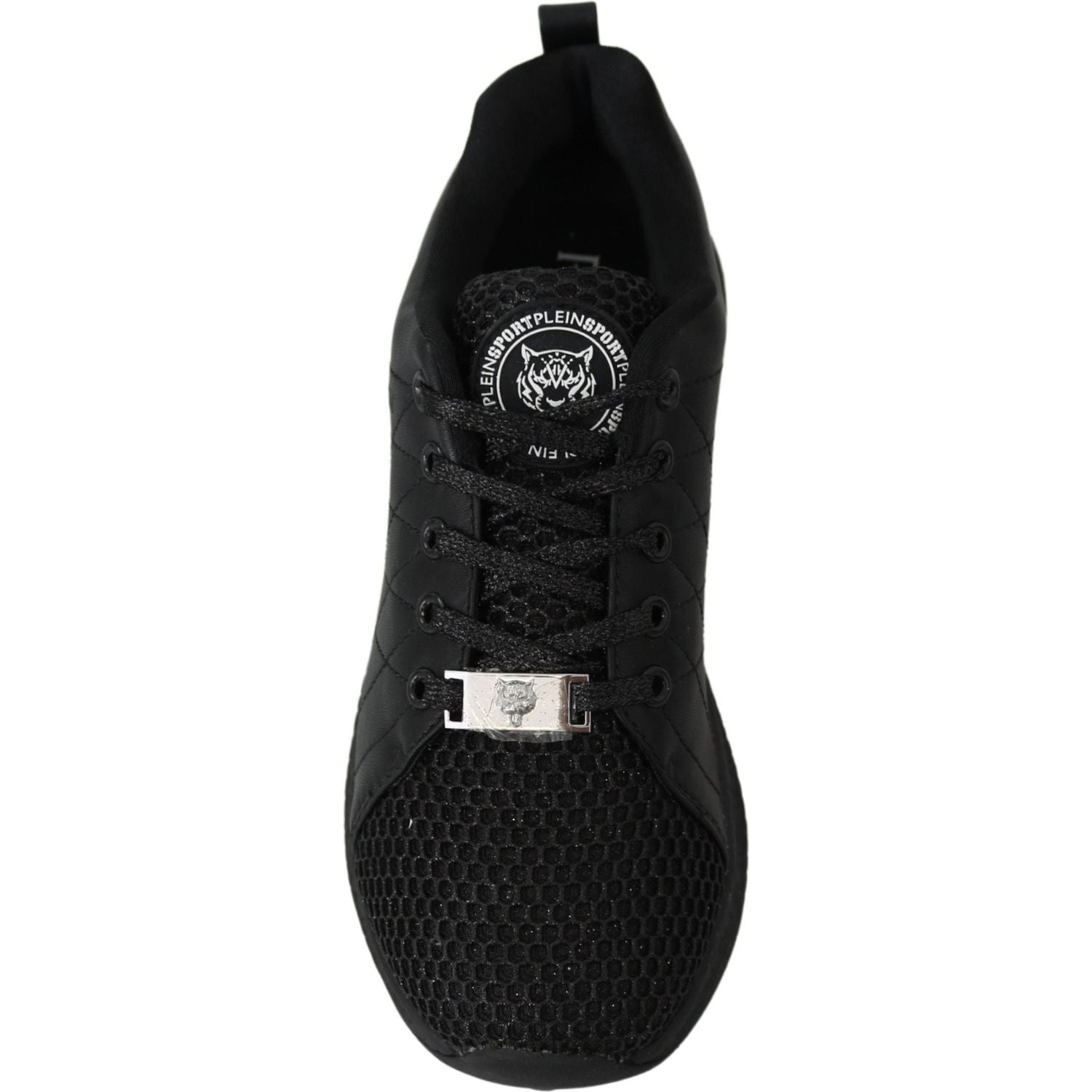 Plein Sport Black Polyester Runner Gisella Sneakers Shoes