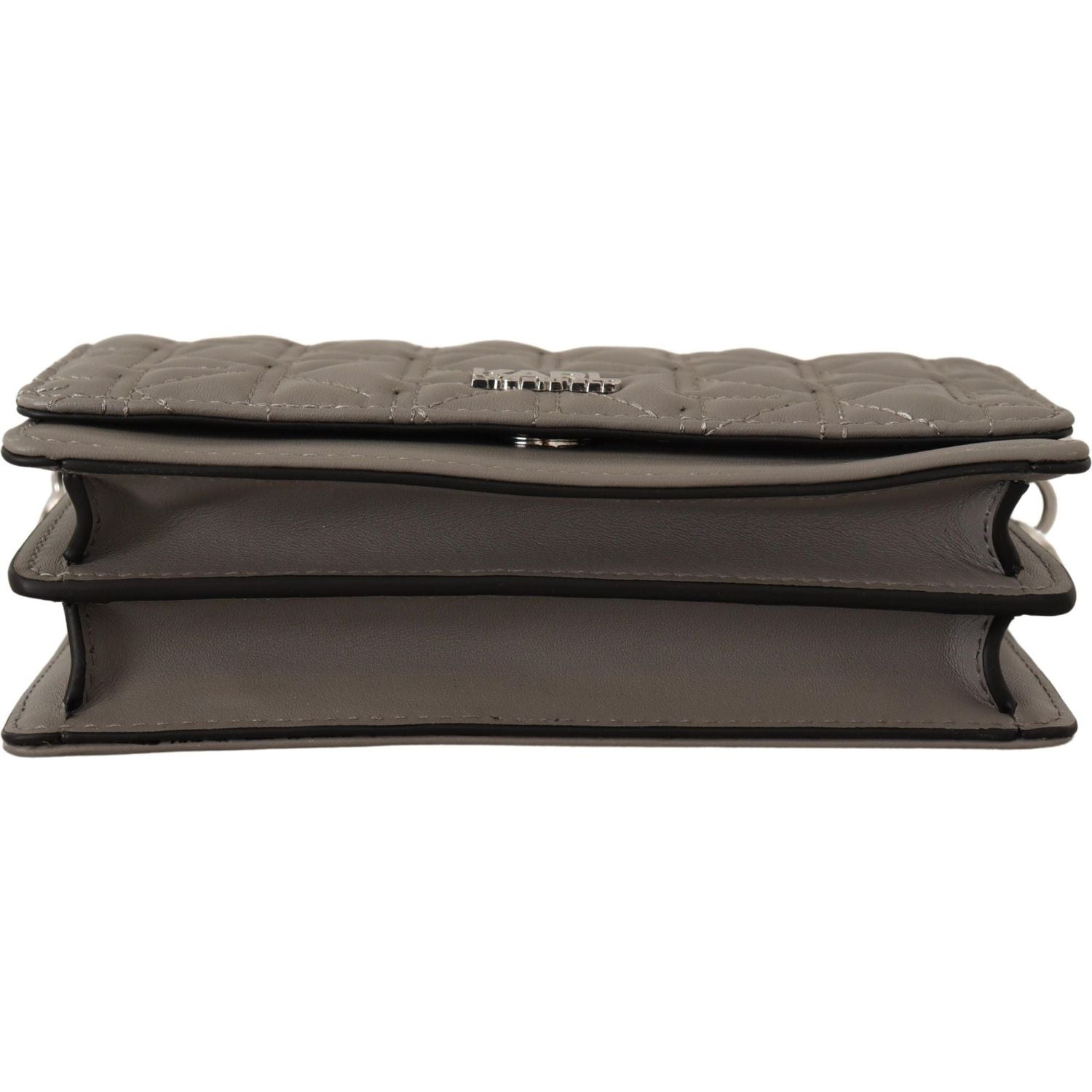 Karl Lagerfeld Light Grey Leather Crossbody Bag