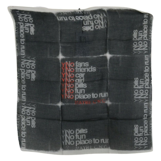 Costume National Dark Gray Wool Foulard Branded Scarf Costume National