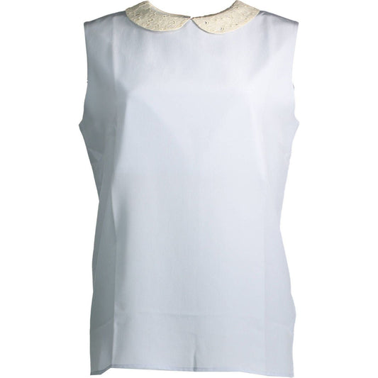 Gant Light Blue Silk Women Top Gant