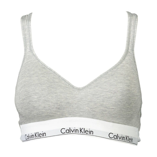 Calvin Klein Gray Cotton Women Bralette Calvin Klein