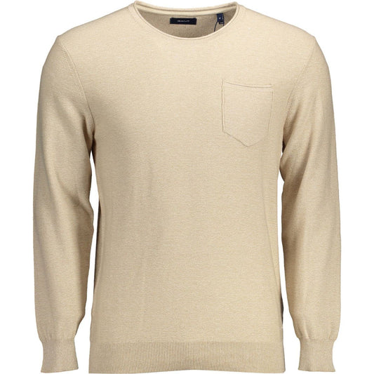 Gant Beige Cotton Men Sweater Gant