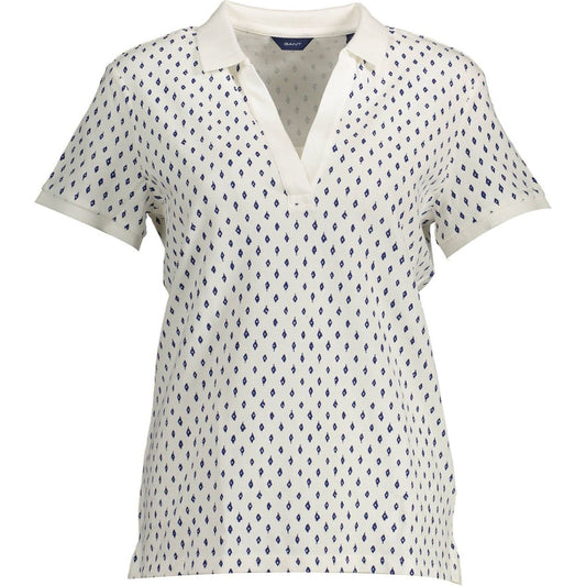 Gant White Cotton Women Polo Shirt Gant