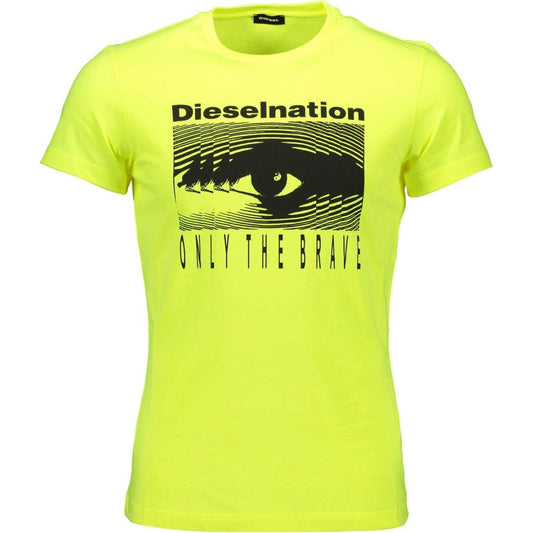 Diesel Yellow Cotton Men T-Shirt Diesel