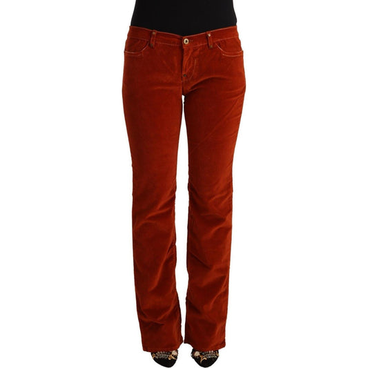 GF Ferre Chic Red Low Waist Straight Cut Jeans GF Ferre