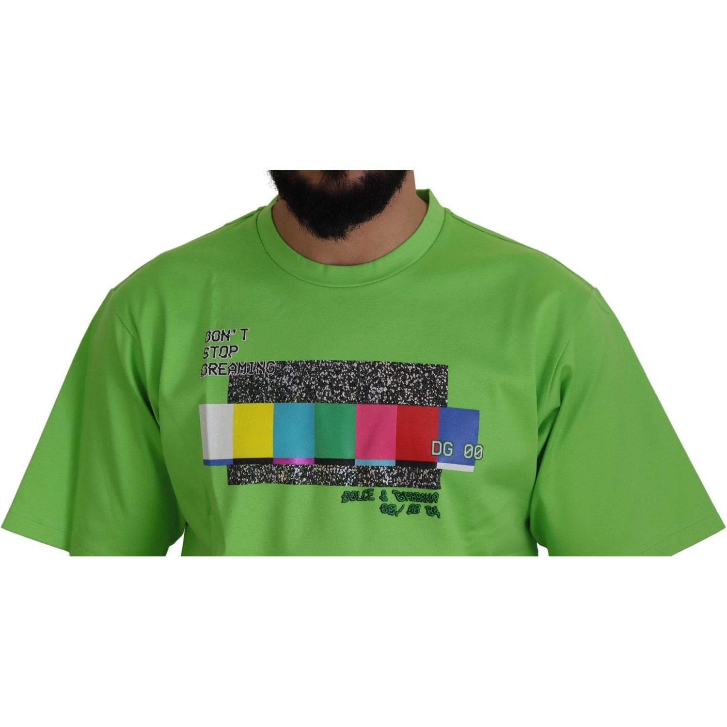 Dolce & Gabbana Green Cotton DG CHANNEL Top T-shirt