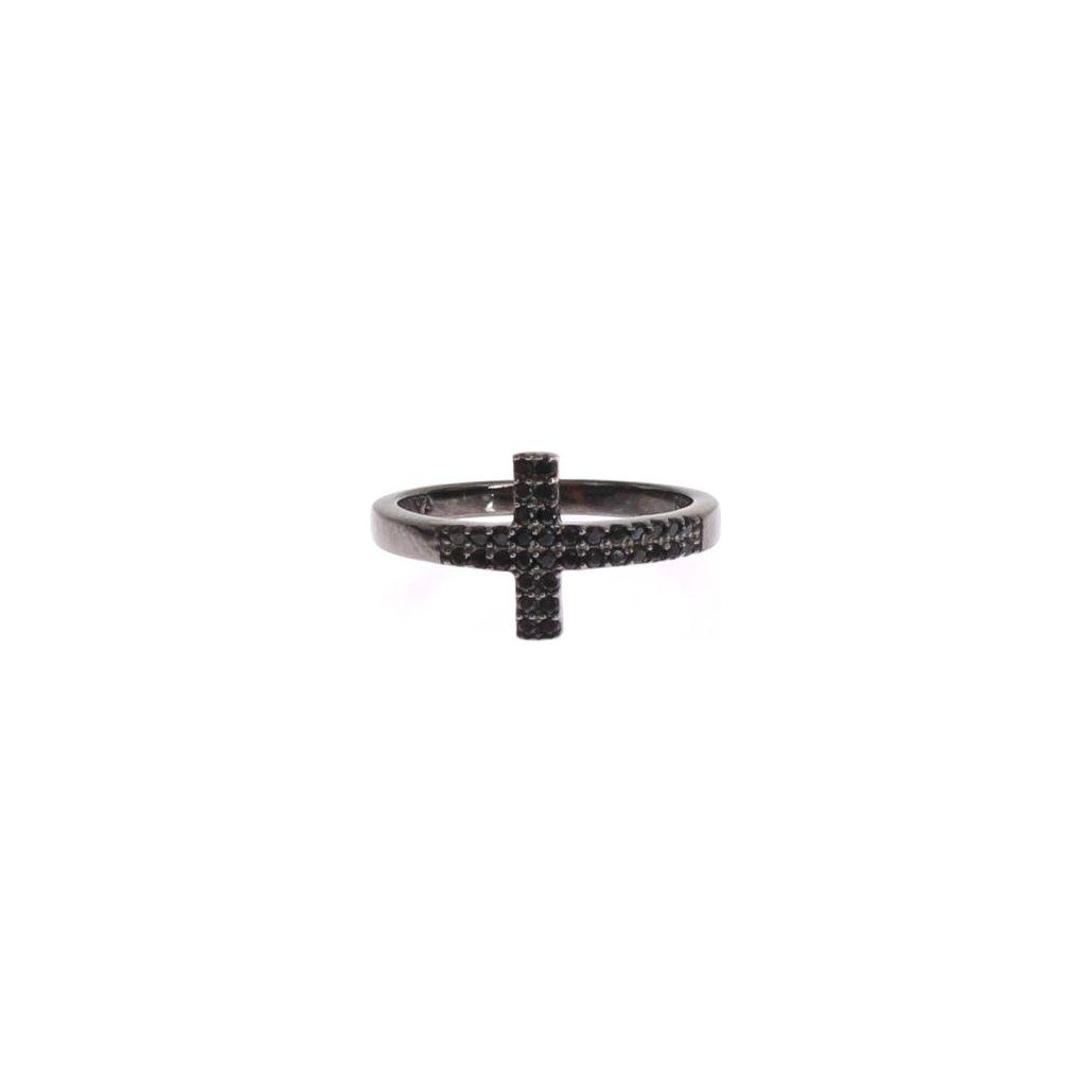 Nialaya Black CZ Cross Rhodium 925 Ring1728,5,67345645728,Accessories,Black,Black CZ Crystals,EU49 | US5,EU51 | US5,EU52 | US6,EU53 | US6,EU54 | US7,EU55 | US7,EU57 | US8,EU58 | US9,Jewellery - Accessories,Jewelry,Material: 925 Sterling Silver,New with ta