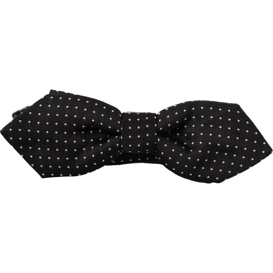 Dolce & Gabbana Black White Polka Dot Adjustable Neck Papillon Bow Tie Dolce & Gabbana