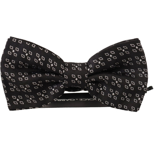 Dolce & Gabbana Black White Polka Dot 100% Silk Neck Papillon Tie Dolce & Gabbana