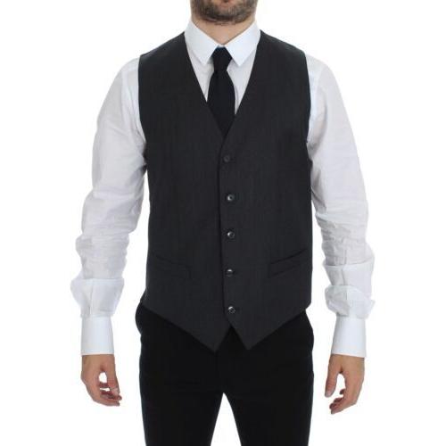 Dolce & Gabbana Gray Wool Formal Dress Vest Gilet Weste 1728,67345645728,Clothing,Dolce & Gabbana,Gray,IT48 | M,Material:,Men,Men - Clothing,New with tags,Suits & Blazers - Clothing,Vests - Men - Clothing,Waistcoats - Suits & Blazers - Clothing