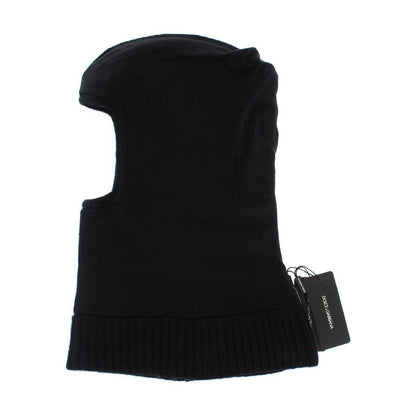 Dolce & Gabbana Black Knitted Sequin Hood Scarf Hat