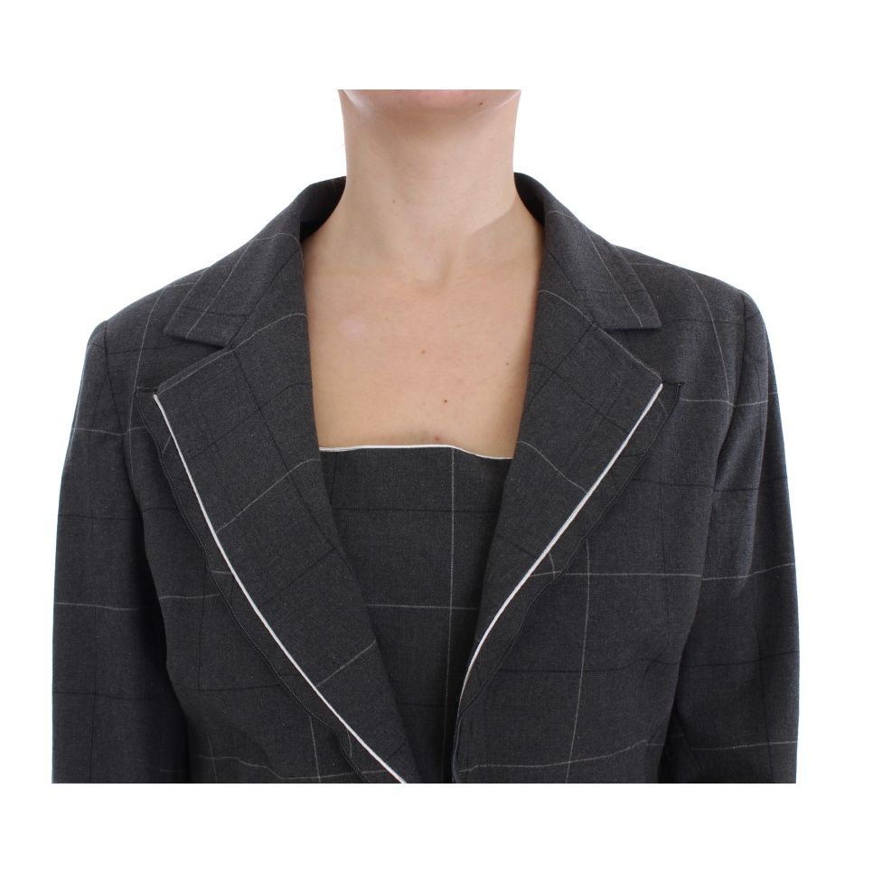 BENCIVENGA Gray Stretch Sheath Dress Suit Set