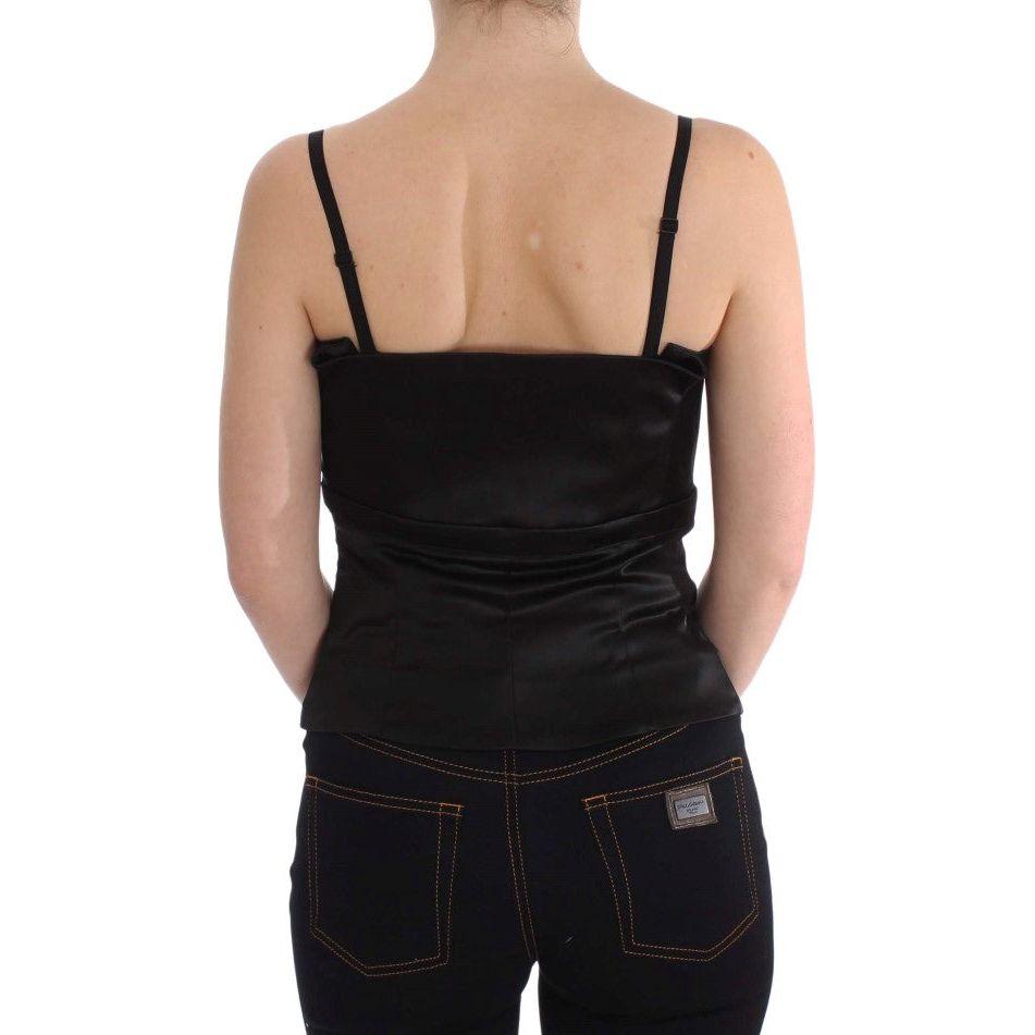 Exte Black Tank Party Evening Top Blouse 1728,4% Elastane,41% Cotton,67345645728,Black,Clothing,Exte,IT40|S,Material: 55% Acetate,New with tags,Suits & Blazers - Women - Clothing,T-Shirts - Clothing,Tank Tops - T-Shirts - Clothing,Women,Women - Clothing