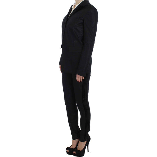 Exte Elegant Three-Piece Black Pants Suit Exte