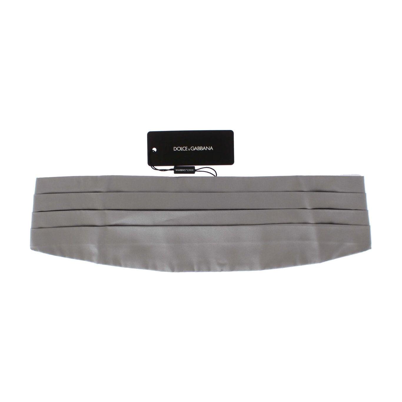 Dolce & Gabbana Silver Wide Belt Silk Cummerbund 1728,67345645728,Accessories,Belts - Accessories,Cummerbund - Men - Accessories,Dolce & Gabbana,High-Waist Belts - Belts - Accessories,IT48 | M,Material: 100% Silk,Men,Men - Accessories,New with tags,Silver