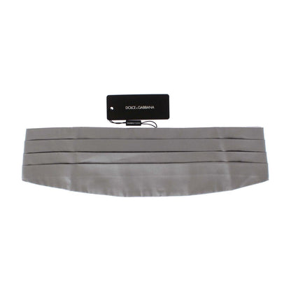 Dolce & Gabbana Silver Wide Belt Silk Cummerbund 1728,67345645728,Accessories,Belts - Accessories,Cummerbund - Men - Accessories,Dolce & Gabbana,High-Waist Belts - Belts - Accessories,IT48 | M,Material: 100% Silk,Men,Men - Accessories,New with tags,Silver