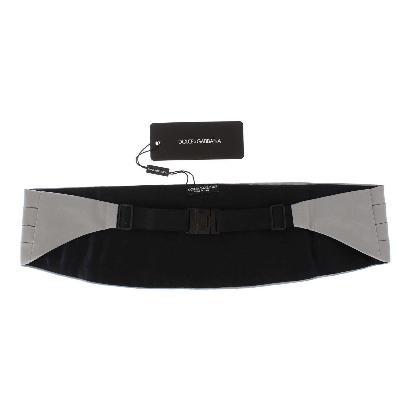 Dolce & Gabbana Silver Wide Belt Silk Cummerbund 1728,67345645728,Accessories,Belts - Accessories,Cummerbund - Men - Accessories,Dolce & Gabbana,High-Waist Belts - Belts - Accessories,IT48 | M,Material: 100% Silk,Men,Men - Accessories,New with tags,Silver