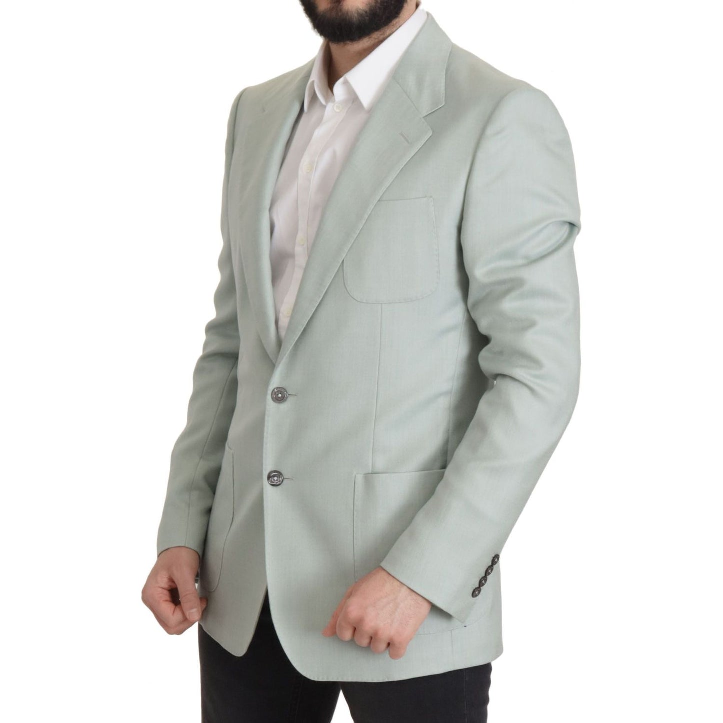 Dolce & Gabbana Green Cashmere Jacket Blazer Jacket