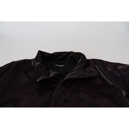 Dolce & Gabbana Bordeaux Nylon Collared Men Coat Jacket Dolce & Gabbana
