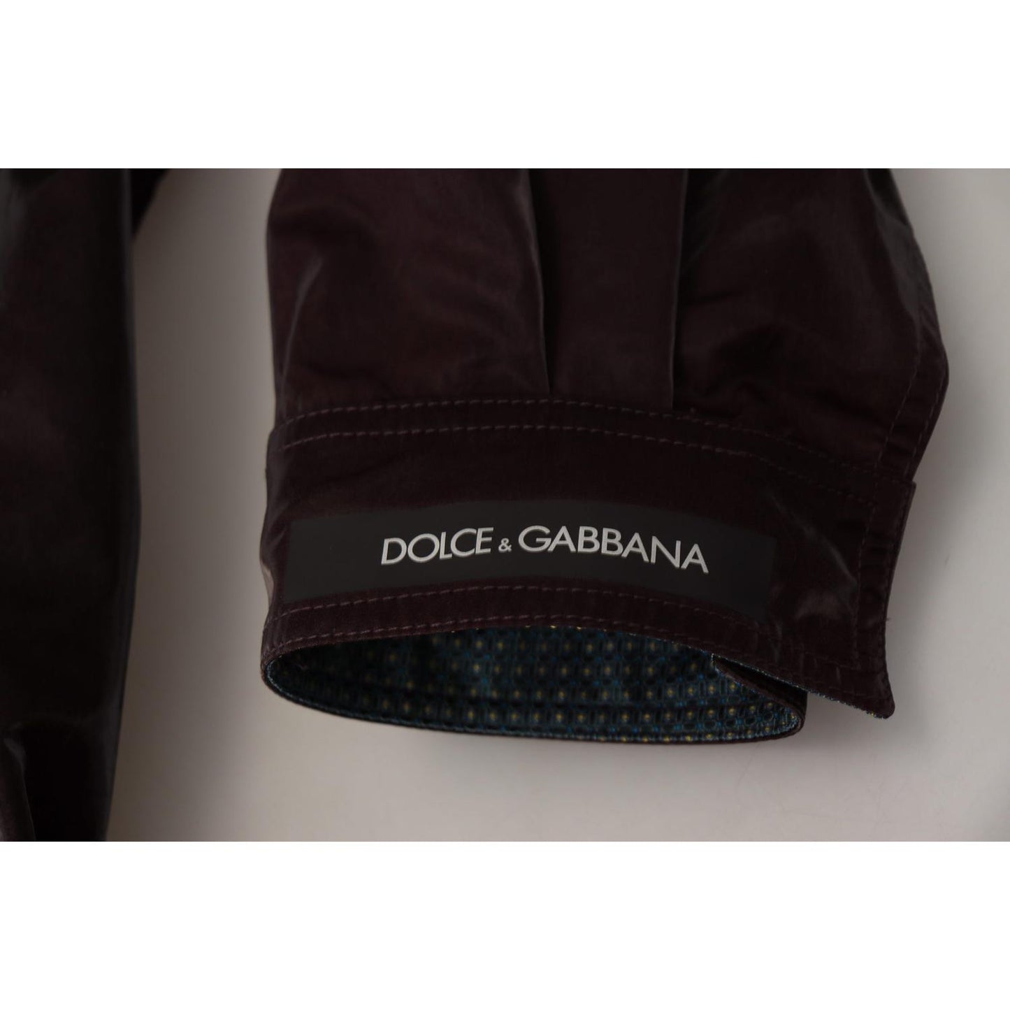 Dolce & Gabbana Bordeaux Nylon Collared Men Coat Jacket Dolce & Gabbana